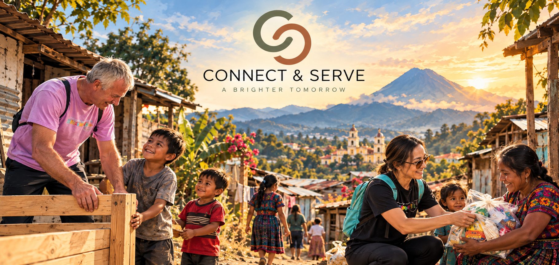 Connect & Serve, a brighter tomorrow: volunteers with families in a Guatemalan highland village